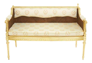 19th Century Neoclassical Style Carved Wood Settee