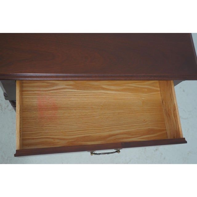 2000 - 2009 Pair of Ethan Allen Mahogany Two-Tier Nightstands For Sale - Image 5 of 18