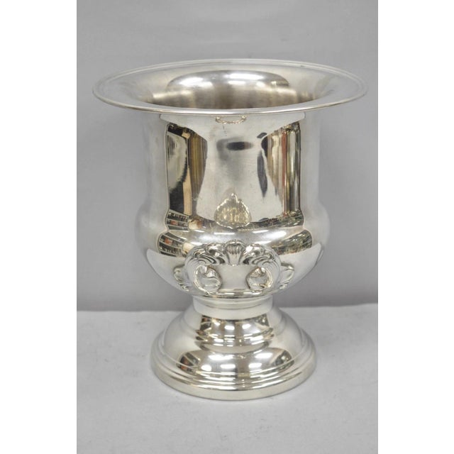 Metal Vintage Victorian Silver Plated Trophy Cup Urn Champagne Wine Chiller Ice Bucket For Sale - Image 7 of 16
