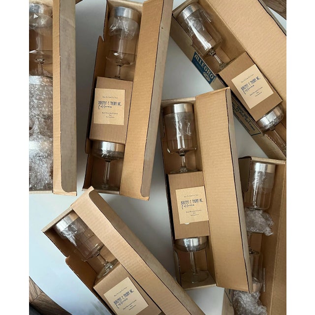 1950s 1950s 18-Piece Dorothy Thorpe Sterling Band Allegro Glasses in Original Boxes For Sale - Image 5 of 9