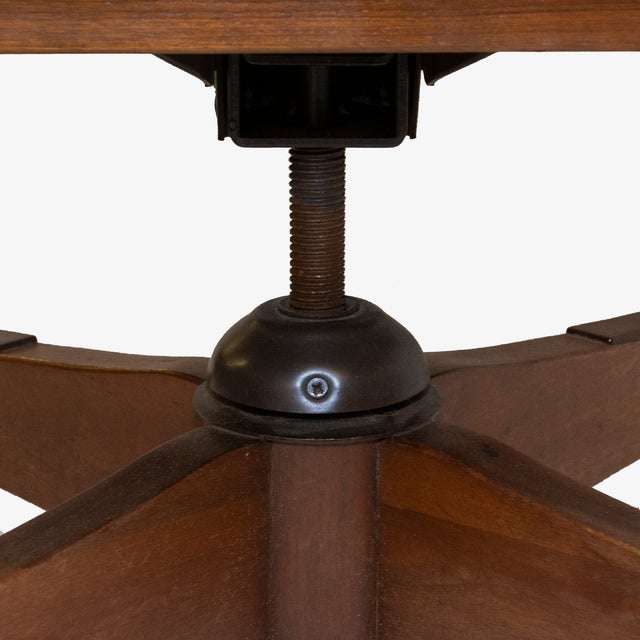 Wood Jasper Furniture Walnut Desk Chair in Grey Faux Shearling Bouclé For Sale - Image 7 of 8