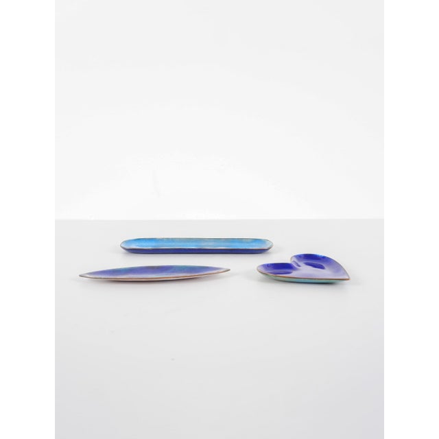 Mid-Century Modern Enameled Copper Trinket Trays by Paolo De Poli, Italy, 1960, Set of 3 For Sale - Image 3 of 11