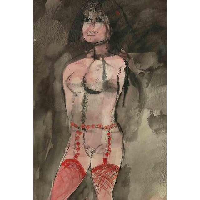 Mixed media on paper realized 1971. Hand signed and dated. Framed, in excellent condition. Label of Studio Cassinari with...