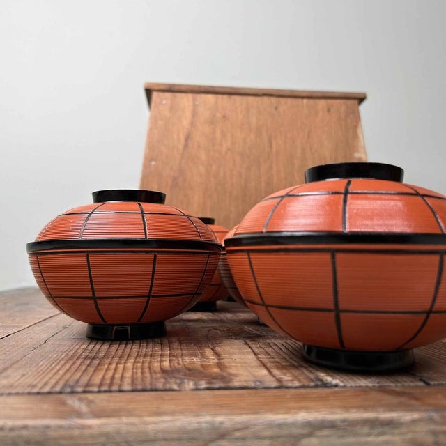 Lacquered Wooden Nuri Owan Serving Bowls, Japan, 1970s, Set of 10 For Sale - Image 10 of 18