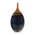 Large Artisan Ceramic Vase in Midnight Blue with Brown Tapered Neck For Sale - Image 14 of 18