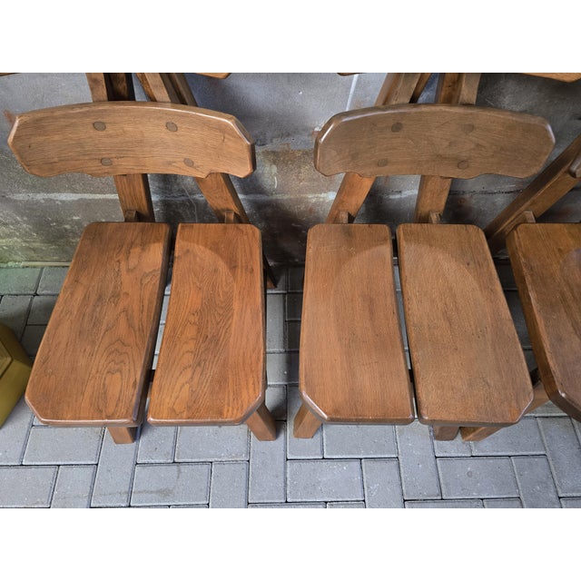 Brutalist Oak Rembrandt Chairs, 1970s, Set of 6 For Sale - Image 16 of 18