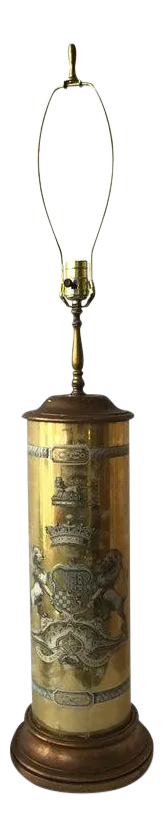 1950s Gilt Decoupage Italian Lion Crest Lamp