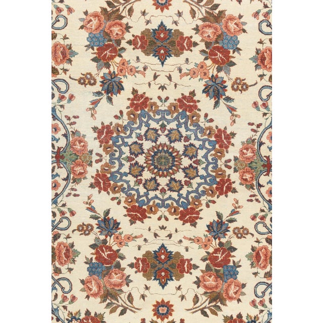 Persian Antique Persian Isfahan Rug 5'0" X 7'6'' For Sale - Image 3 of 12