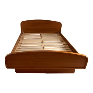 1970s Queen Platform Bed in Teak by Sun Cabinet Co For Sale