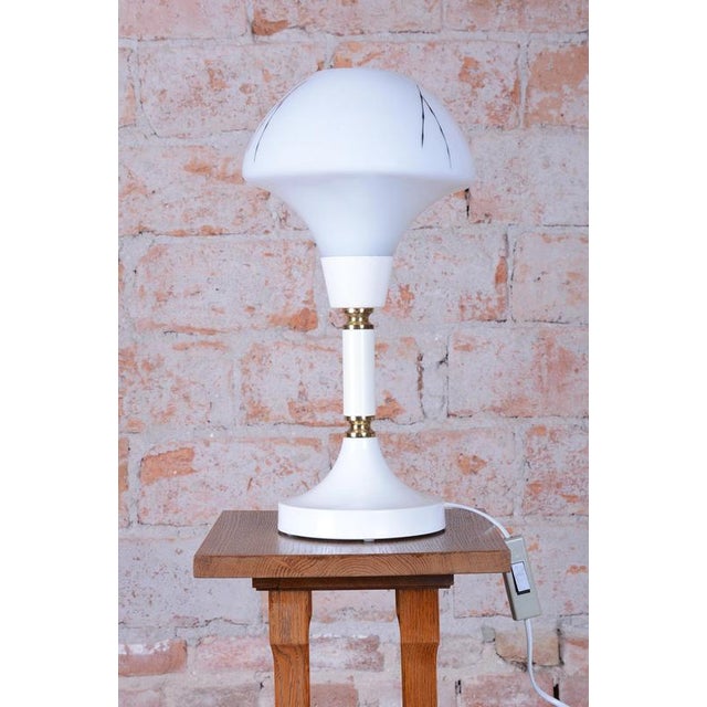 1960s Mid-Century Table Lamp in Brass, Steel and Glass, Czech, 1960s For Sale - Image 5 of 11