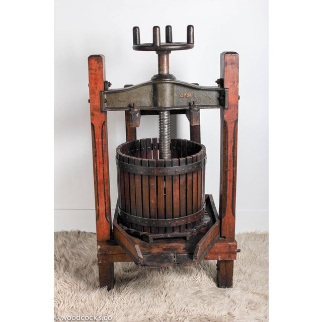 Huge CastIron Antique Wine Grape Press Chairish