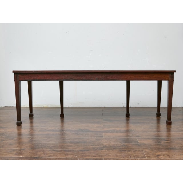 English Neoclassical Style 19th Century Mahogany Console Table with Carved Swags For Sale - Image 9 of 11