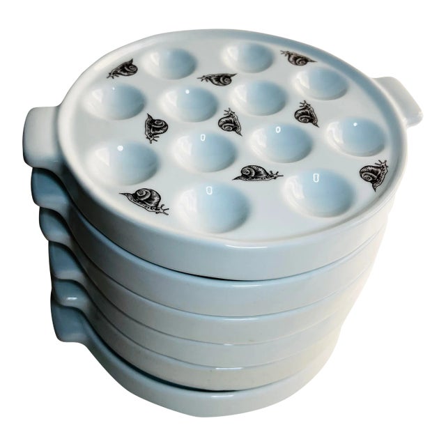 1940s Cnp Tradition French Escargot Plates- Set of 6 For Sale