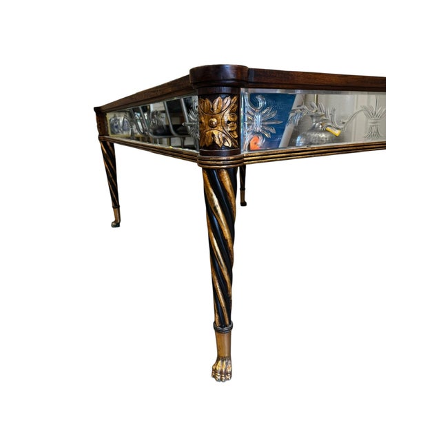 1990s Mirrored Coffee Table With Feet For Sale - Image 5 of 7