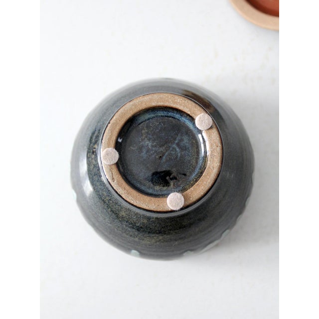 Vintage Handmade Pottery Bowl With Lid For Sale - Image 9 of 10