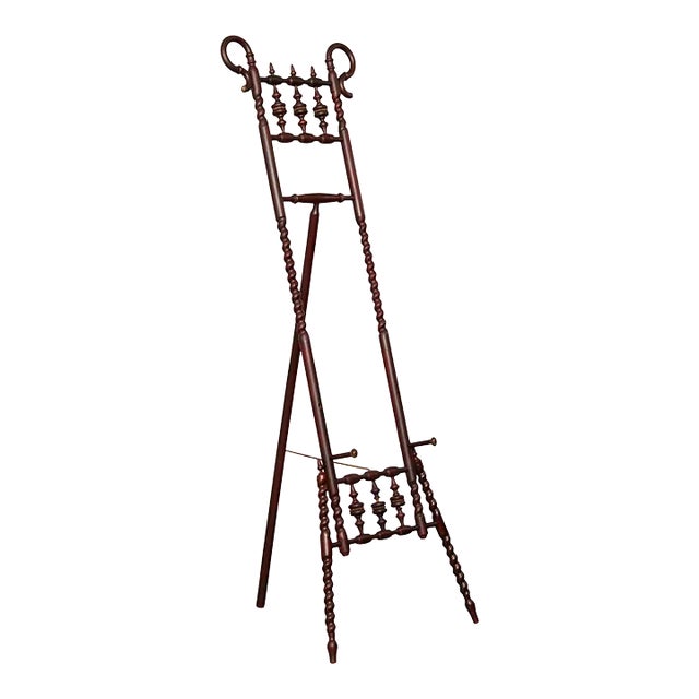 Antique Victorian Carved Stick and Ball Display Easel For Sale