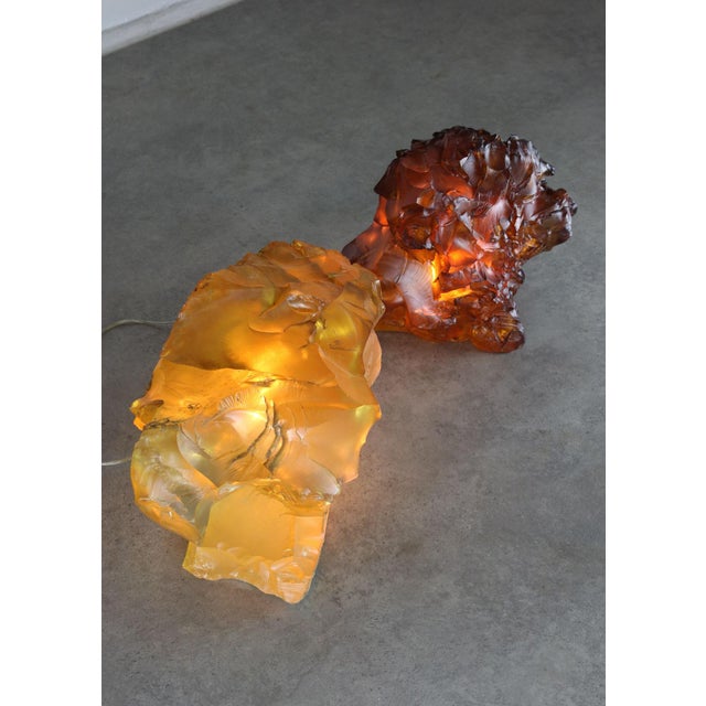 Vintage Italian Sculptural Orange Lamp, 1970s For Sale - Image 10 of 14