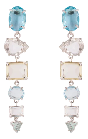 Kelly Earrings Base Metal, Light Blue
