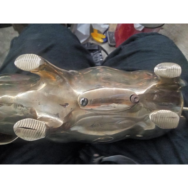 Castle Antiques & Design 1920s Brass Piggy Bank For Sale - Image 4 of 4