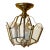 Vintage Brass and Glass 3 Light Fixture For Sale