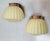 Art Deco Pair Vintage Art Deco Light Old Lamp Wall Sconces Fixture Brass & Ribbed Cream Milk Glass Shade Lamp Ship Light For Sale - Image 3 of 8
