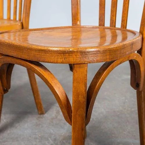 Wood Honey Bentwood Dining Chair from Baumann, 1950s For Sale - Image 7 of 11
