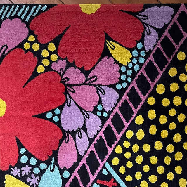 Mid-Century Modern Flower Power Rug, 1970s For Sale - Image 3 of 12