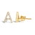 Contemporary 10K Yellow Gold 1/10 Cttw Diamond 'A' Initial Stud Earring For Sale - Image 3 of 5