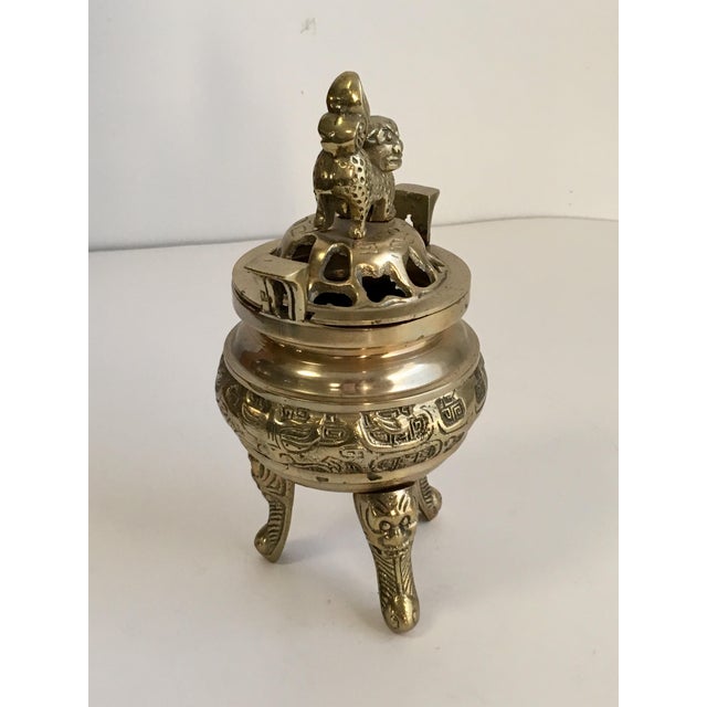 Vintage Brass Foo Dog Incense Burner Chairish
