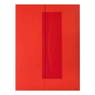 Lorenzo Indrimi, Red Six, Lithograph, 1970s For Sale