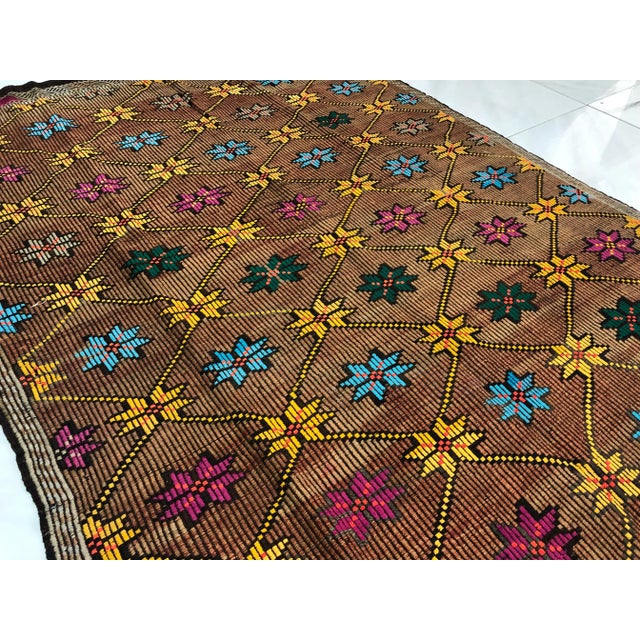 1960s Vintage Turkish Handmade Kilim Rug - 5′2″ × 8′6″ For Sale - Image 10 of 11