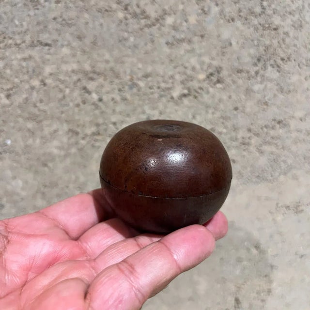 Mid-Century Modern 1970s Small Lidded Wood Vessel Container For Sale - Image 3 of 18