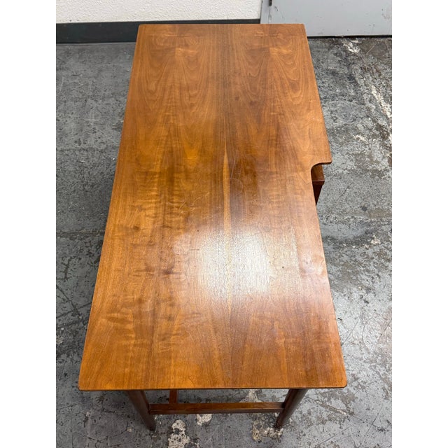 Late 20th Century Hooker Furniture Mainline Collection Two-Tiered Walnut Desk, Vintage For Sale - Image 5 of 12