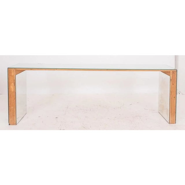 Karl Springer Style Mirror Waterfall Console Table For Sale In New York - Image 6 of 6