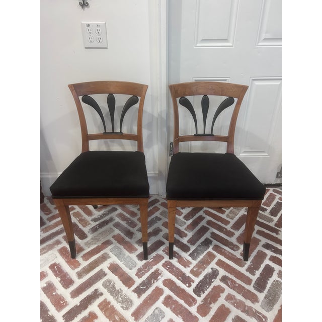Antique Biedermeier Style Side Chairs, a Pair For Sale - Image 11 of 12
