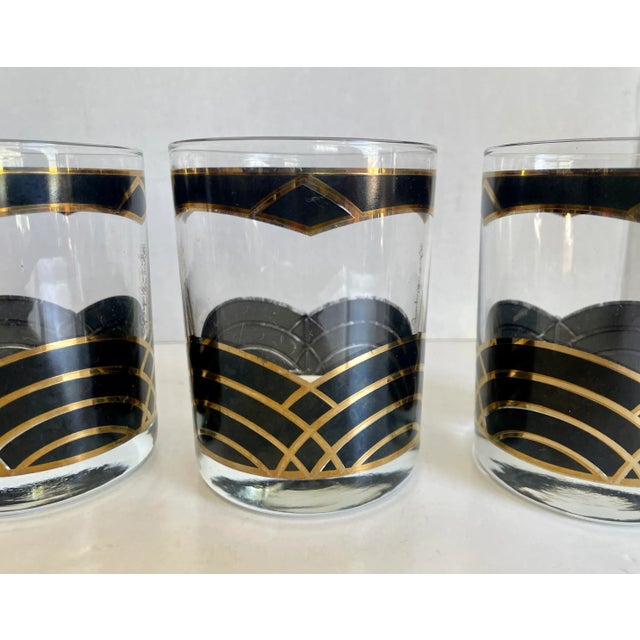 Mid 20th Century Vintage Georges Briard Art Deco Lowballs - Set of 4 For Sale - Image 5 of 12