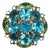 Vintage Aqua & Peridot Crystal Brooch 1950s For Sale