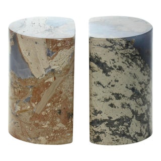 Polished 5” Stone Bookends For Sale
