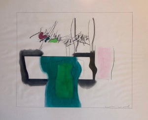 John Wood, Abstract MIxed Media Drawing Vibrant Modernist Color Watercolor Painting