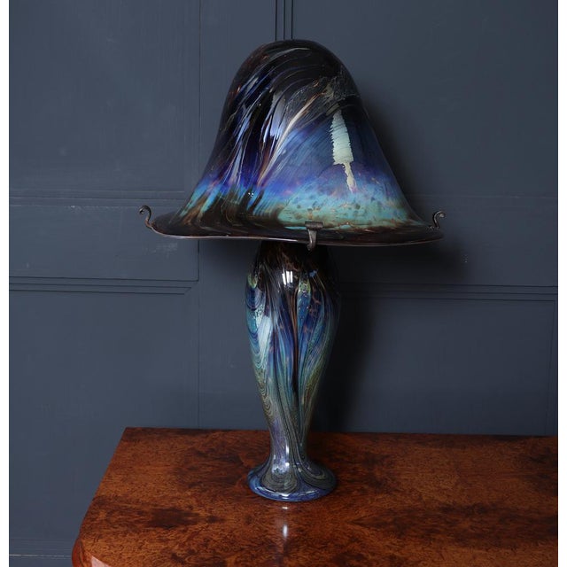 Large Vintage French Iridescent Art Glass Mushroom Lamp, 1960 For Sale - Image 18 of 18