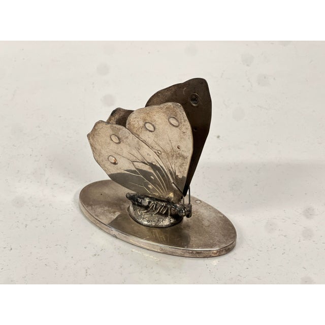 1940s Vintage Silver-Plated Napkin Holder with Butterfly Motif, 1940s For Sale - Image 5 of 9