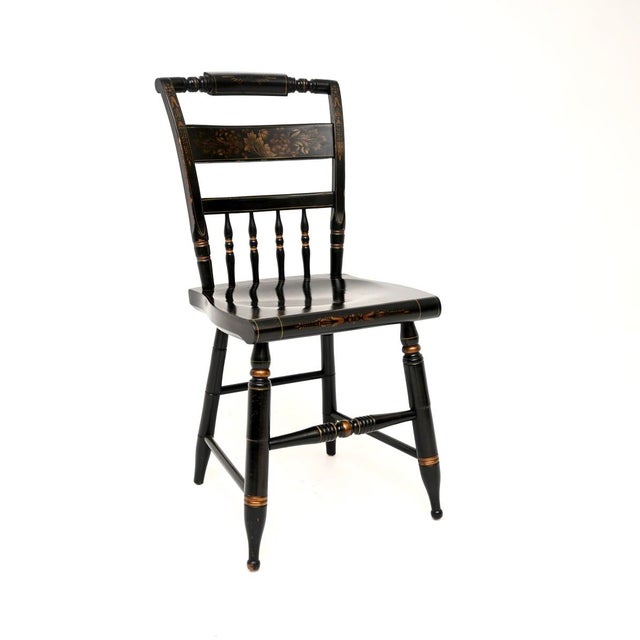 Wood Antique Hitchcock Vanity Desk with Chair and Mirror, 1950, Set of 3 For Sale - Image 7 of 11