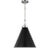 Chapman & Myers by Visual Comfort Studio Wellfleet Medium Cone Pendant, Midnight Black & Polished Nickel For Sale
