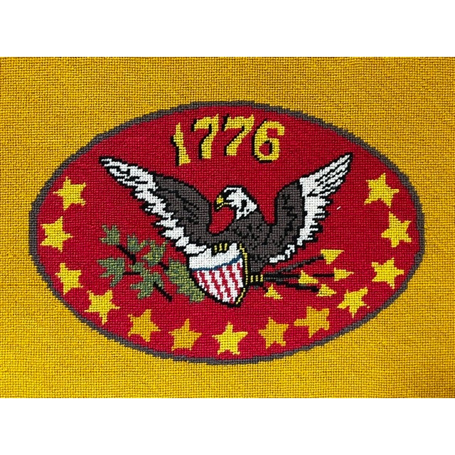 American Vintage 1976 Bicentennial Needlepoint For Sale - Image 3 of 4