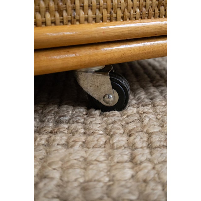 Bamboo and Woven Rush Coffee Table, 1970s For Sale - Image 6 of 7