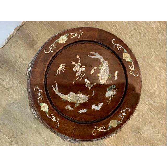 Mid 20th Century Mid-20th Century Chinese Hardwood Barrel Form Garden Stool For Sale - Image 5 of 5