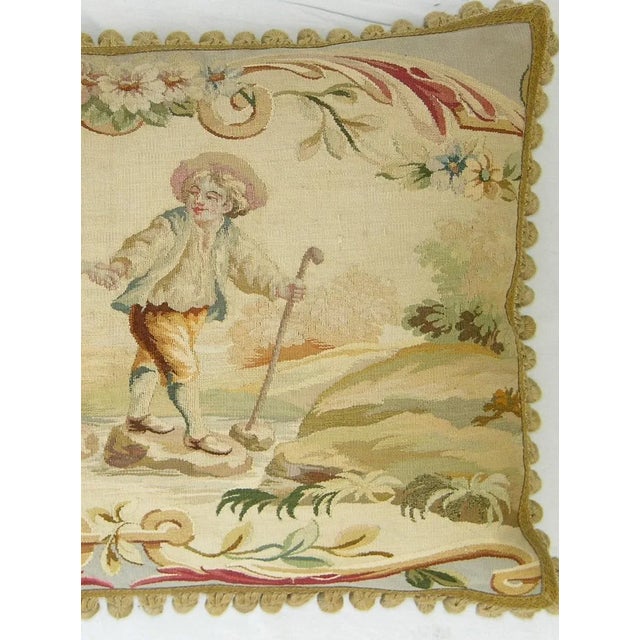 Ca. 1850 Antique French Tapestry Pillow