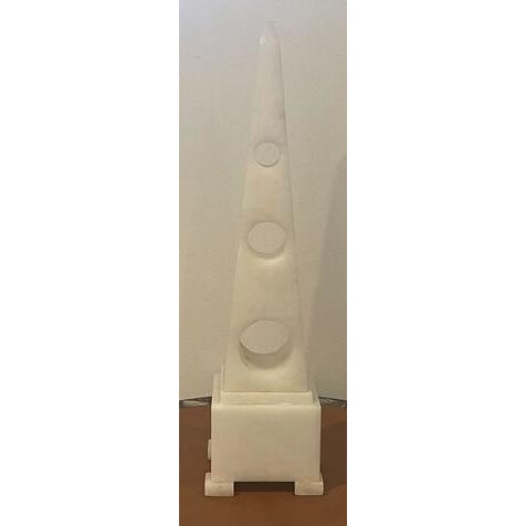 Stone Oblisque White Marble For Sale - Image 7 of 8
