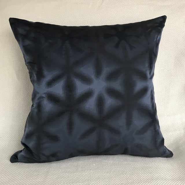 Indigo Silk Shibori Pillows - a Pair For Sale - Image 9 of 11