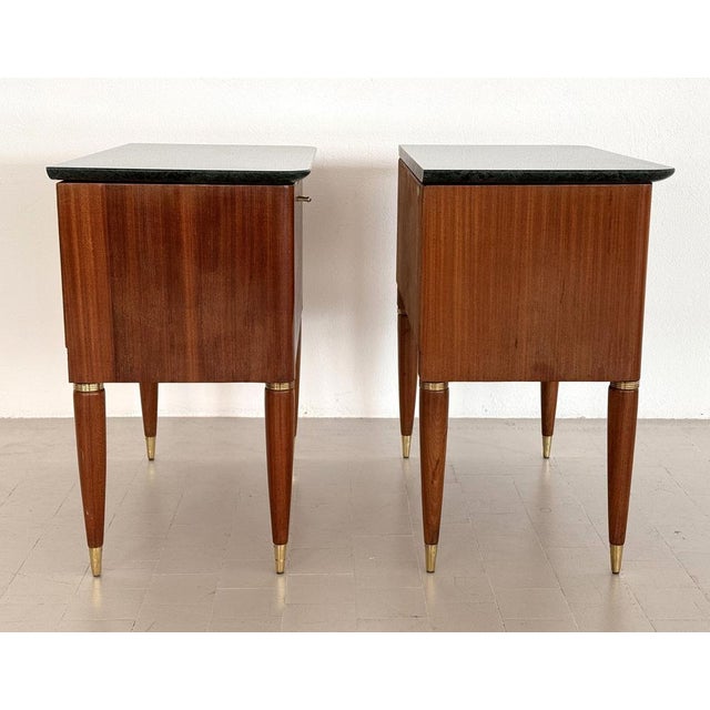 Mid-Century Italian Bedside Tables with Green Marble Tops from La Permanente Di Cantù, 1960s, Set of 2 For Sale - Image 11 of 18
